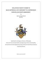 Evaluation Of Waste-to-Energy In Bauchi Metropolis: A Key Component To A Comprehensive Municipal Solid Waste Management