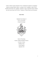 A thesis of clinical research and practice: Part A: Exploring the experiences of postpartum depression amongst Muslim mothers: a systematic review of qualitative studies; Part B: Ramadan and the Iftar meal: a qualitative exploration of signs of disordered eating in Muslim men and women living in the UK; Part C: Summary of Clinical Practice and Assessments