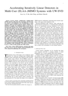 Accelerating Iteratively Linear Detectors in Multi-User (ELAA-)MIMO Systems with UW-SVD