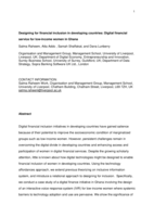 Designing for financial inclusion in developing countries: Digital financial service for low-income women in Ghana