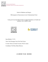 Caring and Assessing Mental health of student Populations at Unimib and uniSurrey: the CAMPUS study