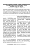 Accessible Communication: a systematic review and comparative analysis of official English Easy-to-Understand (E2U) language guidelines
