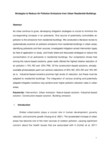 Strategies to reduce air pollution emissions from urban residential buildings