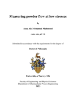 Measuring powder flow at low stresses