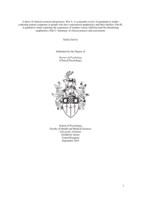 A thesis of clinical research and practice: Part A: A systematic review of quantitative studies exploring trauma symptoms in people who have experienced anaphylaxis and their families; Part B:  A qualitative study exploring the experience of mothers whose child has had life-threatening anaphylaxis; Part C: Summary of clinical practice and assessments