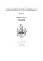 A thesis of clinical research and practice: Part A: The efficacy of interventions to promote social inclusion for adults with learning disabilities living in supported housing; a systematic review.; Part B: An exploration of aging adults with learning disabilities, carers and family perspectives on the traumatic potential of relational events.; Part C: Summary of clinical practice and assessments