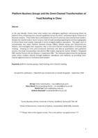 Platform Business Groups and the Omni-Channel Transformation of Food Retailing in China