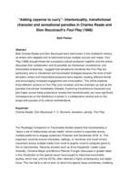 “Adding cayenne to curry”: Intertextuality, Transfictional Character and Sensational Parodies in Charles Reade and Dion Boucicault’s Foul Play (1868)