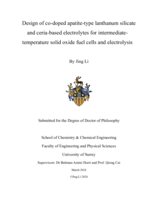 Design of co-doped apatite-type lanthanum silicate and ceria-based electrolytes for intermediate-temperature solid oxide fuel cells and electrolysis