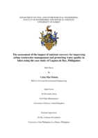 The assessment of the impact of nutrient recovery for improving urban wastewater management and protecting water quality in lakes using the case study of Laguna de Bay, Philippines