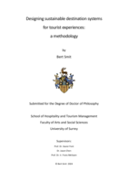 Designing sustainable destination systems for tourist experiences::  a methodology