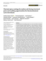 Thermal spray coatings for molten salt facing structural parts and enabling opportunities for thermochemical cycle electrolysis