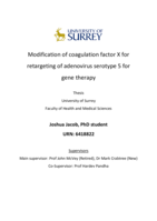 Modification of coagulation factor X for retargeting of adenovirus serotype 5 for  gene therapy