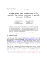 A cautionary note on goodness-of-fit statistics for models estimated by pseudo maximum likelihood