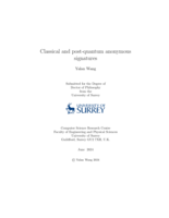 Classical and post-quantum anonymous signatures