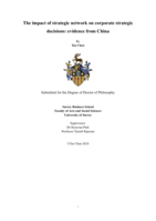 The impact of strategic network on corporate strategic decisions: evidence from China