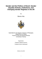 Gender and the Politics of Brexit: Gender Equality Policies, Institutions, and Changing Gender Regimes in the UK
