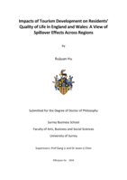 Impacts of Tourism Development on Residents’ Quality of Life in England and Wales: A View of Spillover Effects Across Regions