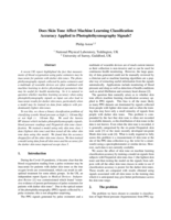 Does Skin Tone Affect Machine Learning Classification Accuracy Applied to Photoplethysmography Signals?