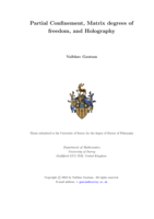 Partial Confinement, Matrix degrees of freedom, and Holography