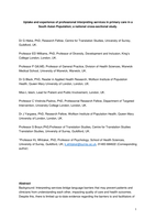 Uptake and experience of professional interpreting services in primary care in a South Asian Population; a national cross-sectional study