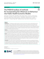 The PHEM-B toolbox of methods for incorporating the influences on Behaviour into Public Health Economic Models