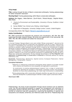 Looking through the lens of Mace's conservation philosophy: framing paleoecology for better ecosystem restoration