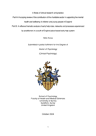 A thesis of clinical research and practice: Part A: A scoping review of the contribution of the charitable sector in supporting the mental health and wellbeing of children and young people in England Part B: A reflexive thematic analysis of early help roles, networks and processes experienced by practitioners in a south of England place-based early help system