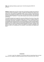 The Meaning of Being a 'Good Nurse' in the ICU During the COVID-19 Pandemic