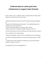Evidence-base for urban green-blue infrastructure to support insect diversity