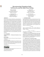 Reconstructing Chameleon Hash: Full Security and the Multi-Party Setting