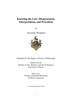 Knowing the Law: Disagreement, Interpretation, and Precedent