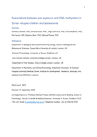 Associations between war exposure and DNA methylation in Syrian refugee children and adolescents
