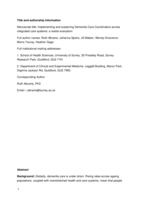 Implementing and sustaining Dementia Care Coordinators across integrated care systems: a realist evaluation