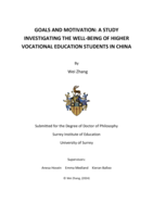 Goals and motivation: a study investigating the well-being of higher vocational education students in China