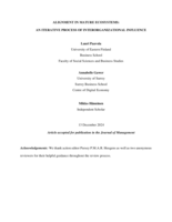 ALIGNMENT IN MATURE ECOSYSTEMS: AN ITERATIVE PROCESS OF INTERORGANIZATIONAL INFLUENCE