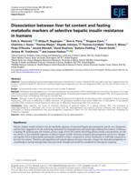 Dissociation between liver fat content and fasting metabolic markers of selective hepatic insulin resistance in humans