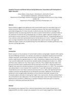 Academic pressures and mental distress during adolescence: associations with participation in higher education