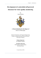 Development of a microbial self-powered biosensor for water quality monitoring