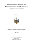 Investigations of Processes and Development of Cathode Materials in Lithium Sulphur Batteries