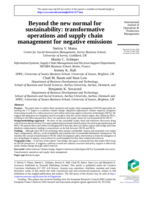 Beyond the new normal for sustainability: transformative operations and supply chain management for negative emissions