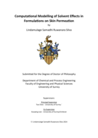 Computational Modelling of Solvent Effects in Formulations on Skin Permeation