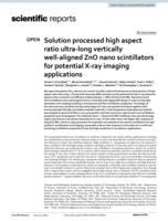 Solution processed high aspect ratio ultra-long vertically well-aligned ZnO nano scintillators for potential X-ray imaging applications