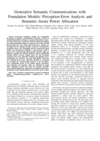 Generative Semantic Communications With Foundation Models: Perception-Error Analysis and Semantic-Aware Power Allocation