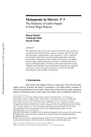 Monopsony in Movers The Elasticity of Labor Supply to Firm Wage Policies