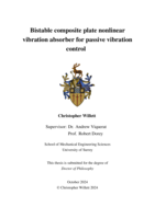 Bistable composite plate nonlinear vibration absorber for passive vibration control