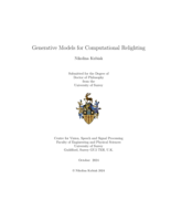 Generative Models for Computational Relighting