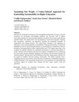 Sustaining Our People: A Values-Infused Approach for Embedding Sustainability in Higher Education