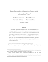 Large Incomplete-Information Games with Independent Types *