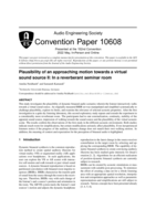 Plausibility of an approaching motion towards a virtual sound source II: In a reverberant seminar room